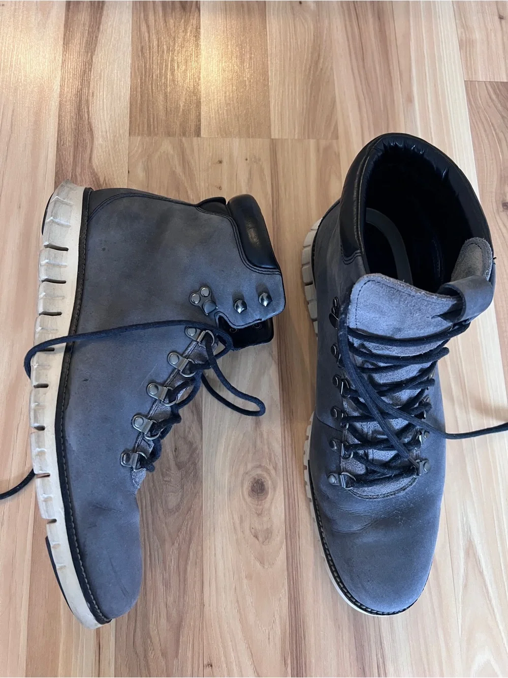 Cole Haan Men's Gray Suede Lace-Up Boots Winter Water Resistant size 13